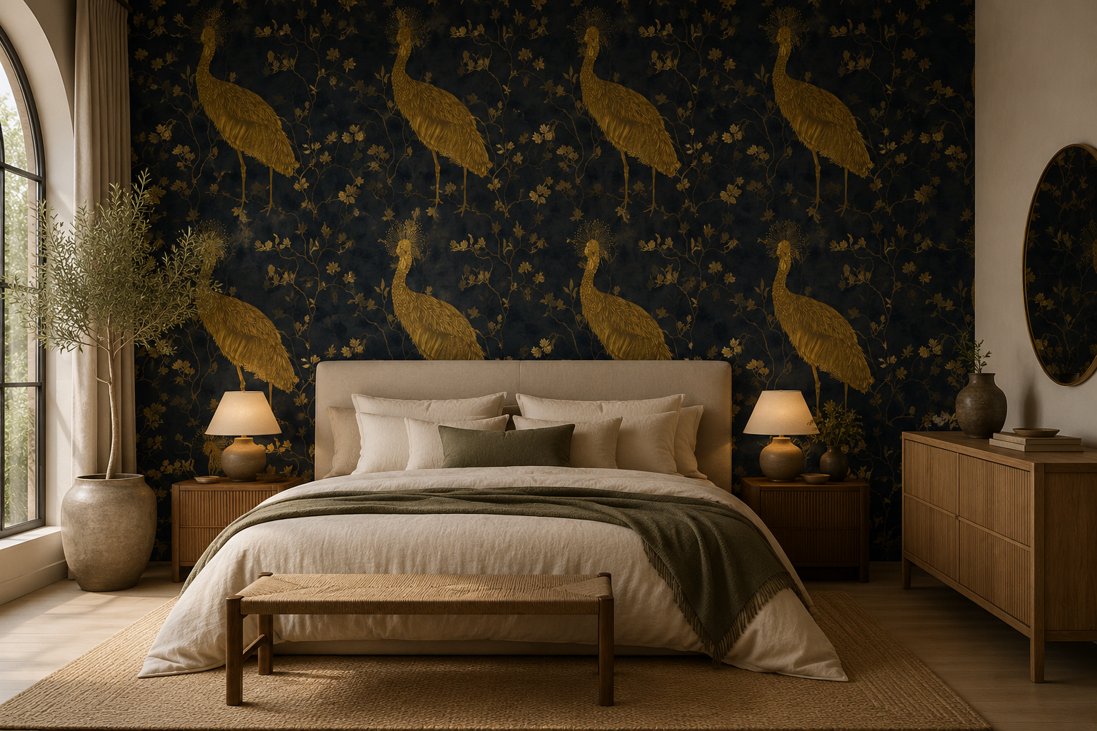 Papel pintado con patrón decorativo